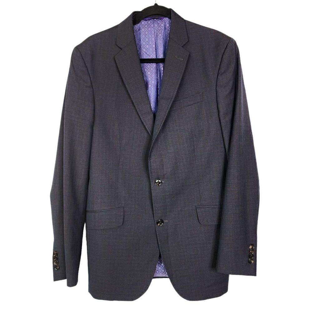Ted Baker London Endurance Jones CT Mens 40L Gray Blue Blazer Jacket Sport‎ Coat